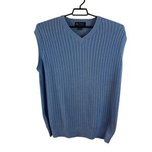 Byron Nelson Eleven Straight Men's XL Blue Cable Knit Sweater Golf Vest